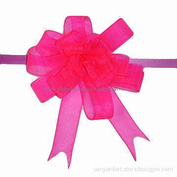 Organza ribbon butterfly pull bow for packaging decoration